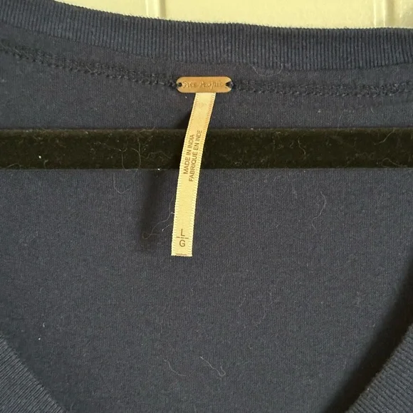 LG- Free People Navy Blue Women's Top with Bird Design - Picture 7 of 10